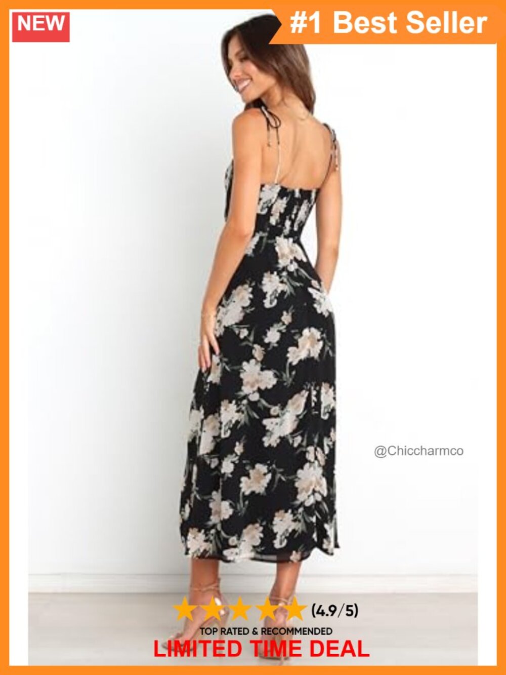 Petal & Pup Meg Midi Dress Sweetheart Neckline Sleeveless - Picture 2 of 6
